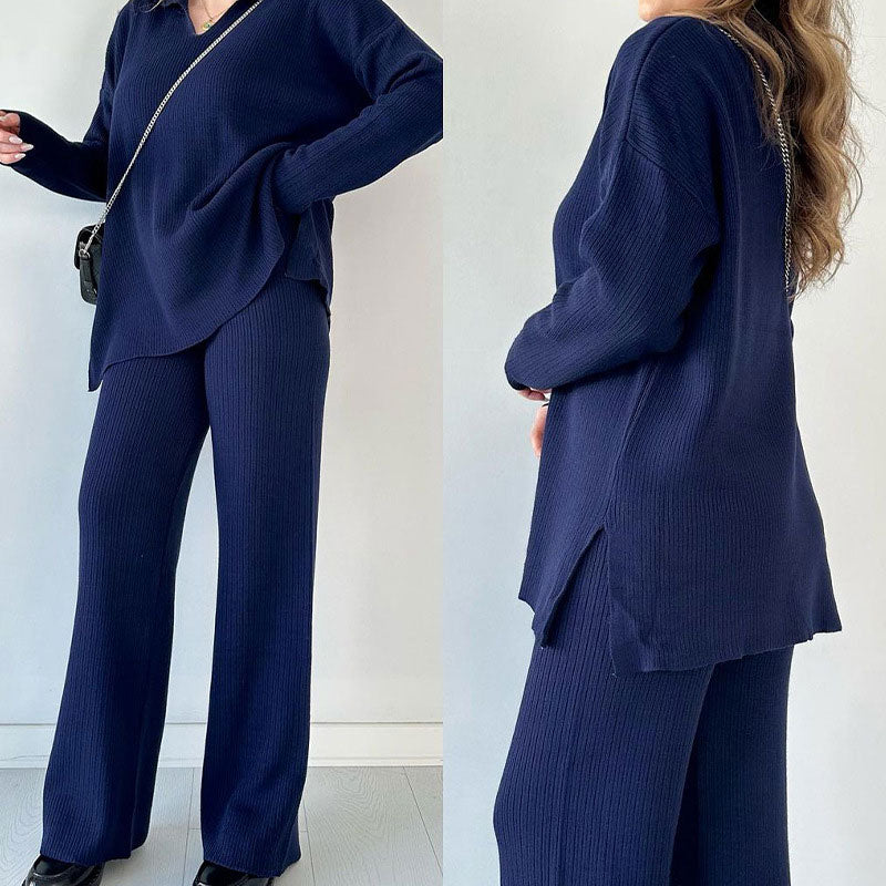Erin™ - Relaxed V-Neck Two-Piece Ensemble