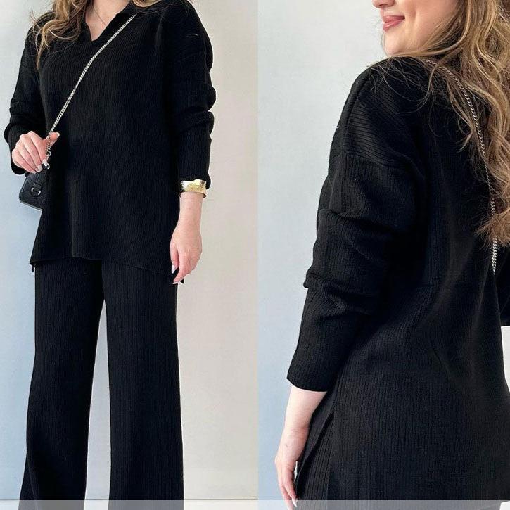 Erin™ - Relaxed V-Neck Two-Piece Ensemble