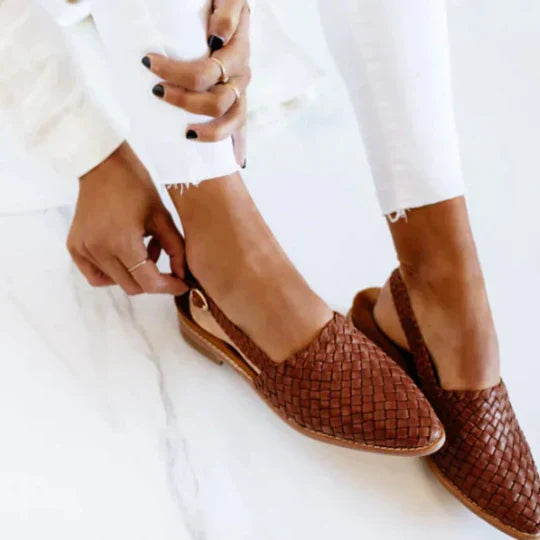 Lyn™ - Handcrafted Artisan Flat Sandals